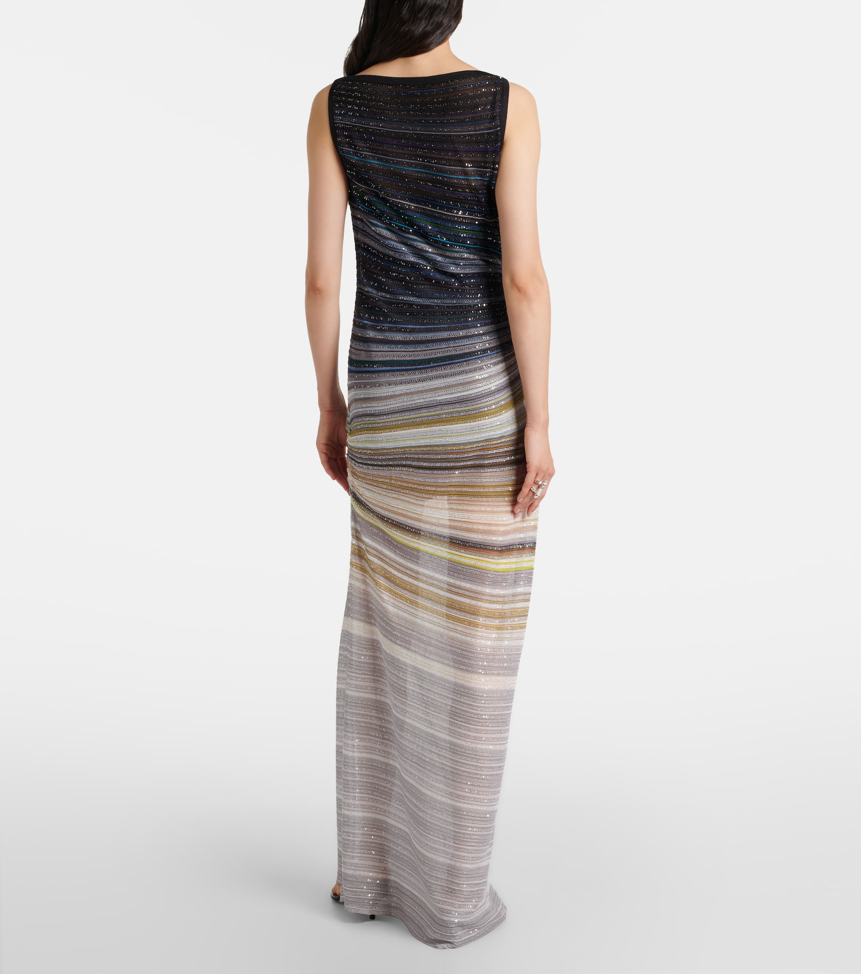 Sequined striped lamé maxi dress - 3