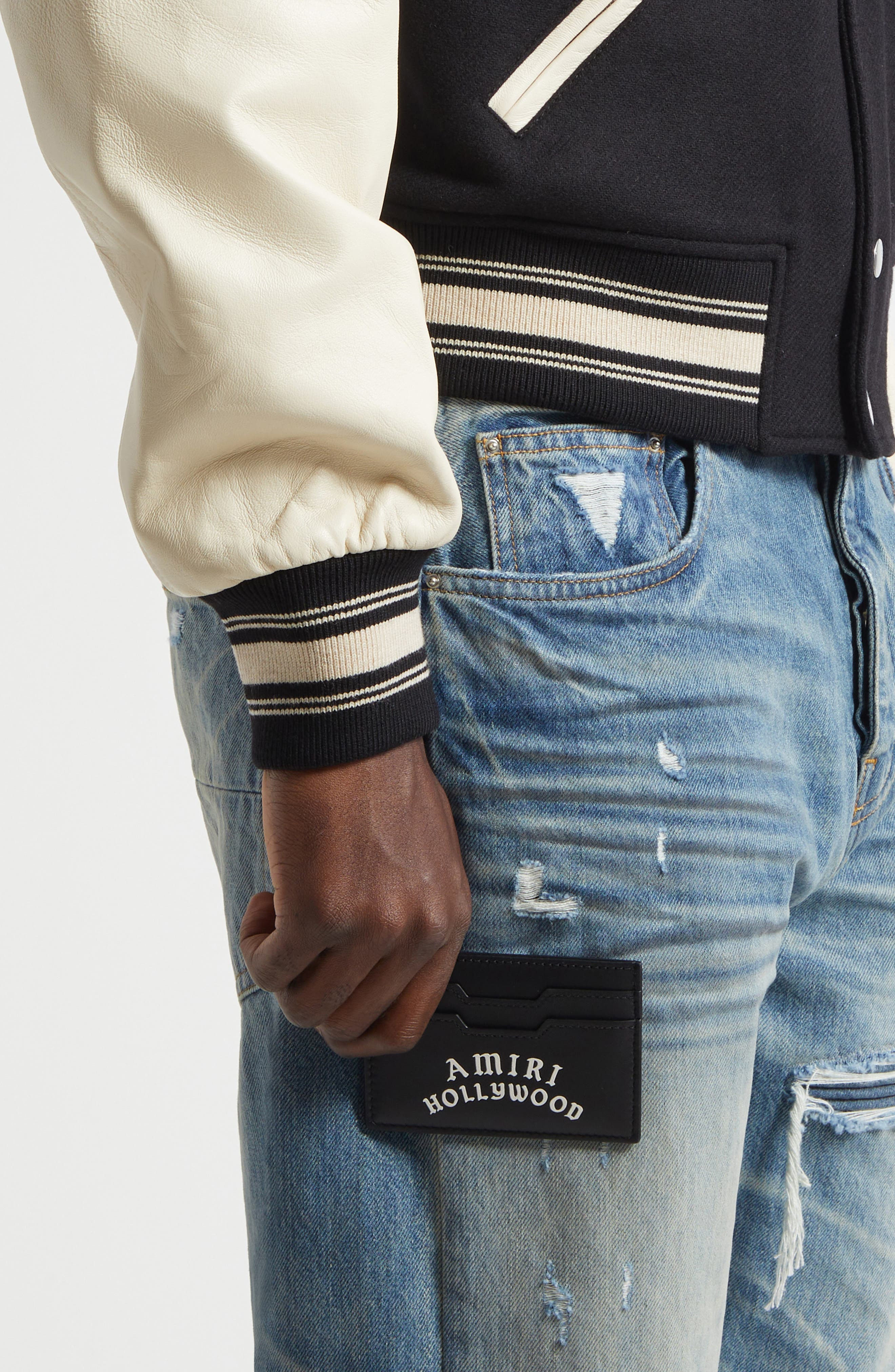 AMIRI Hollywood Leather Card Holder in Black at Nordstrom - 2