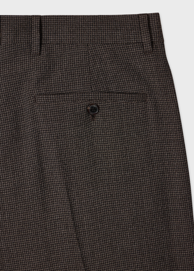 Paul Smith Brown Check Two-Ply Merino Pleated Trousers outlook