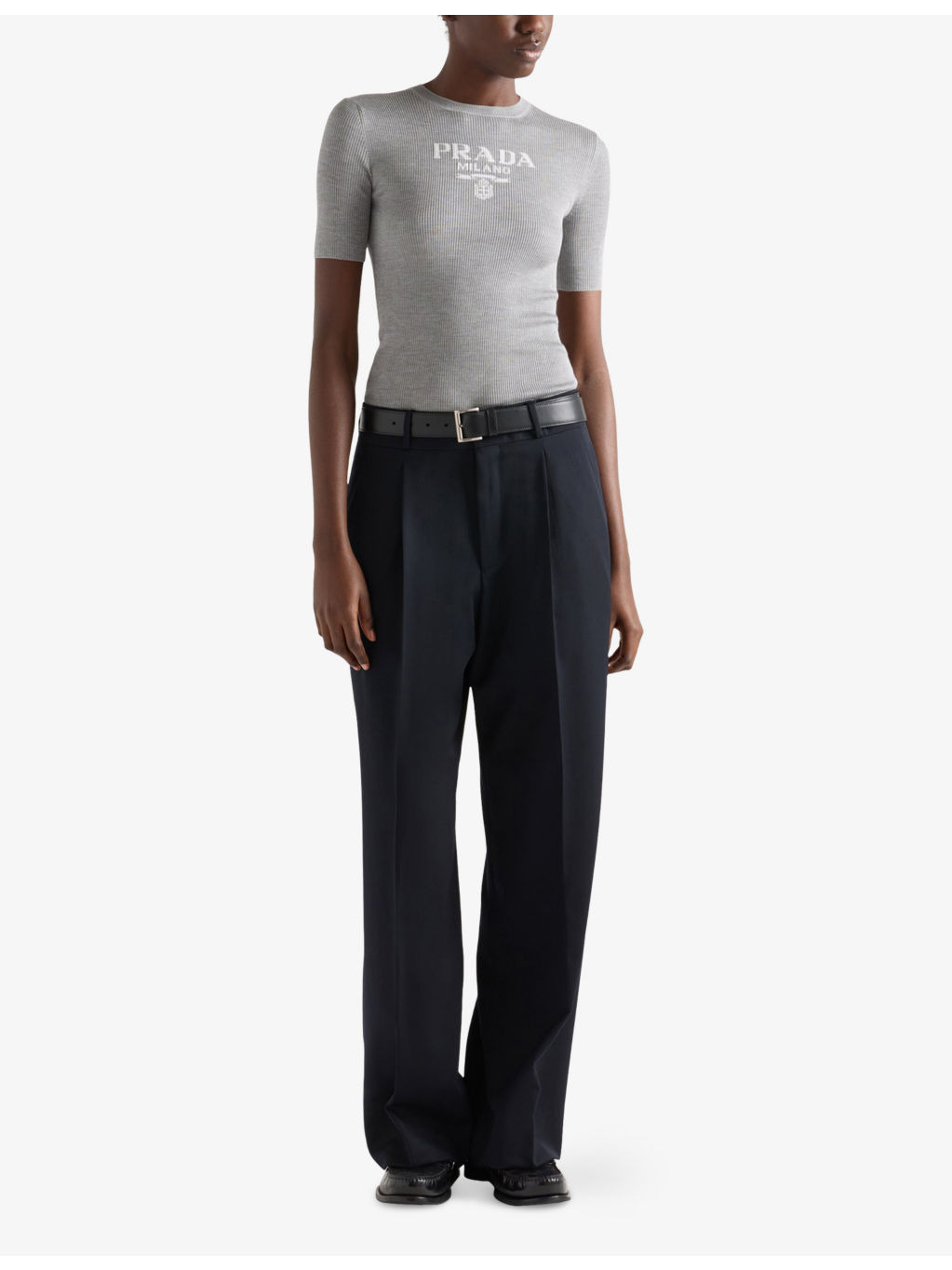 Logo-Intarsia Crew-Neck Silk Knitted Top - 2