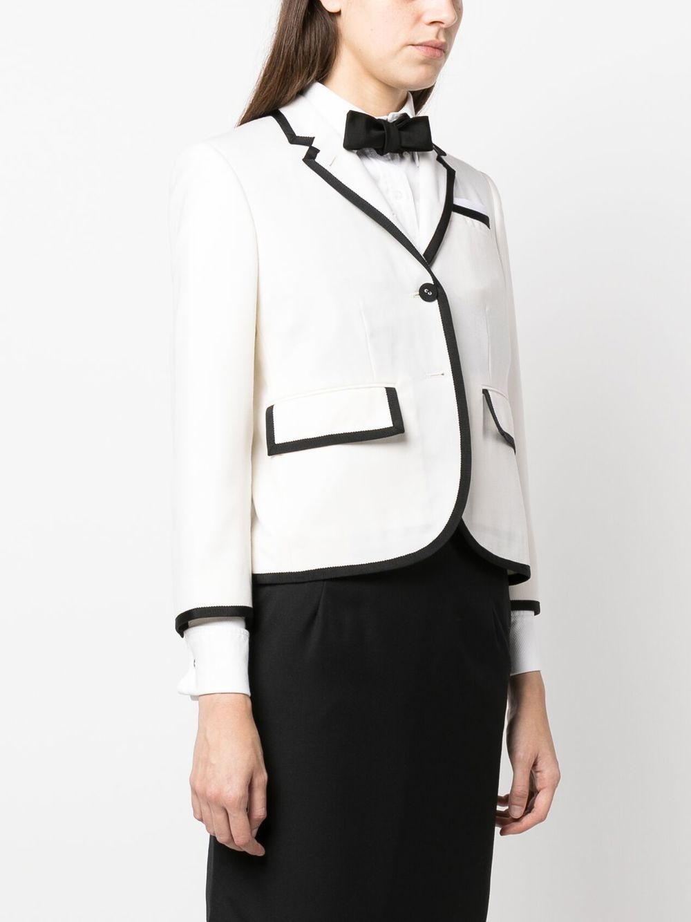 grosgrain ribbon-trim blazer - 3