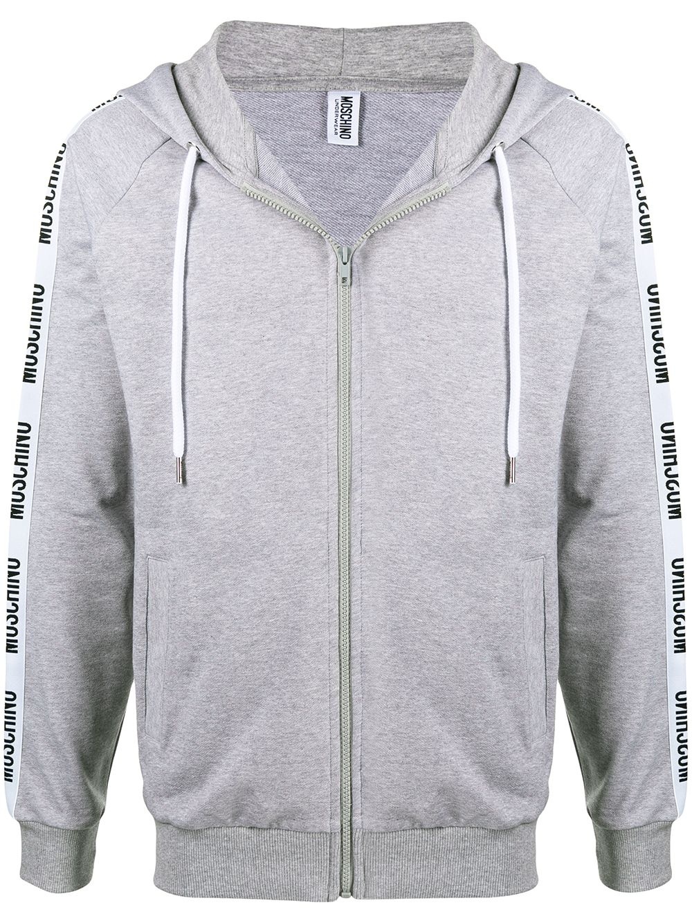 logo trim zip hoodie - 1