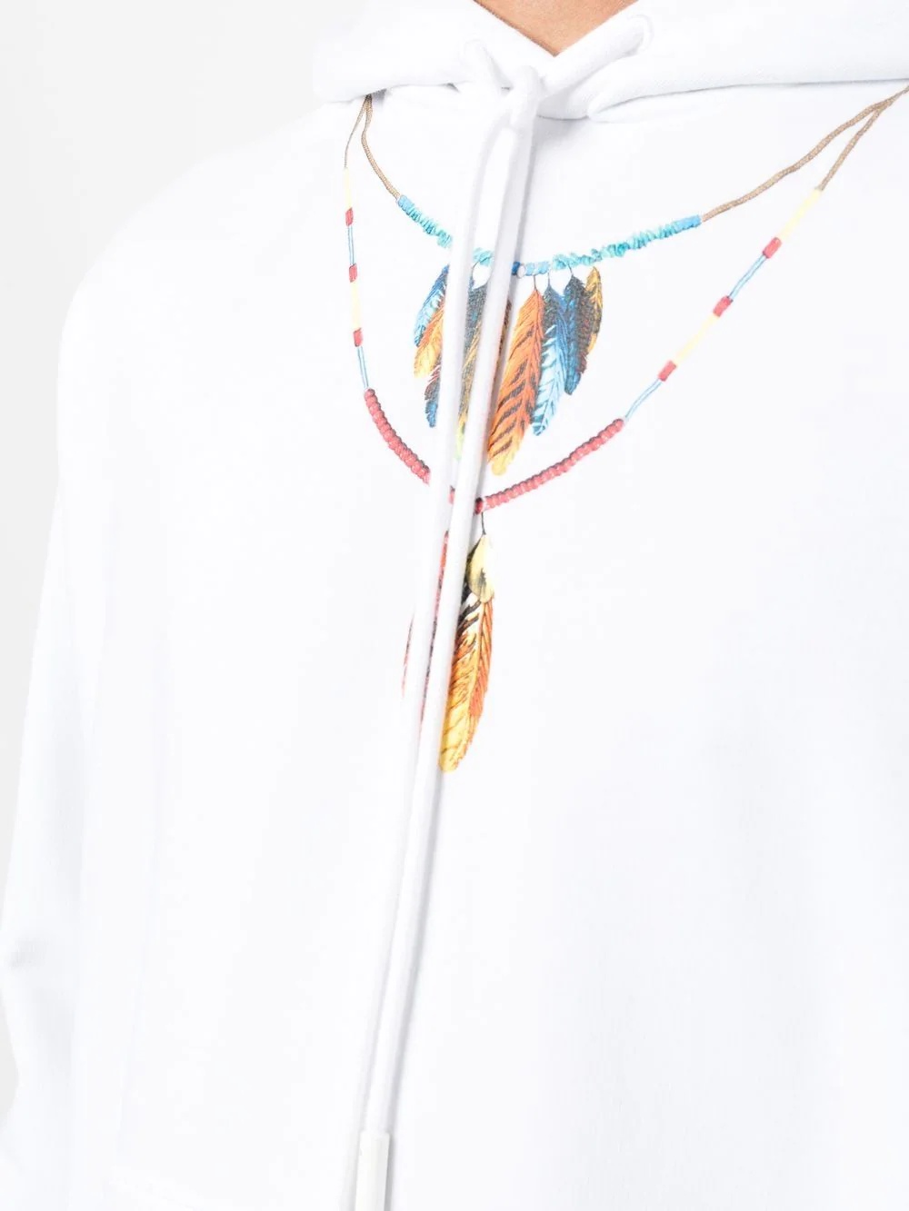 Feathers Necklace cotton hoodie - 5