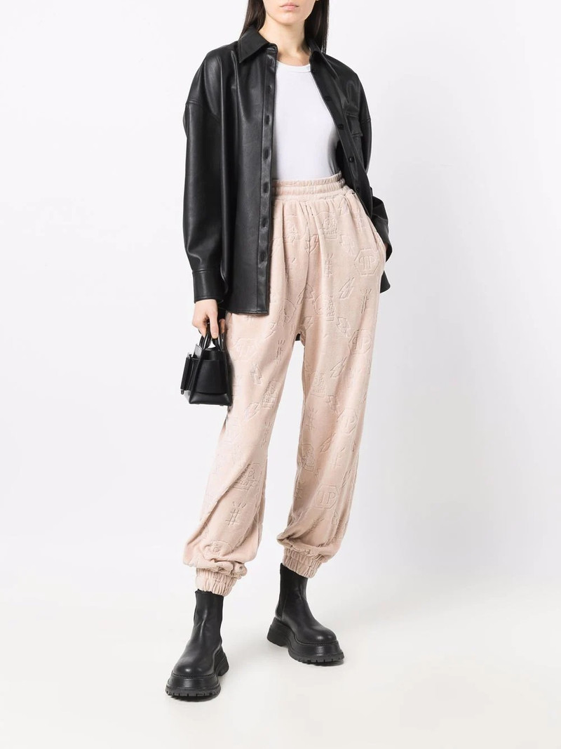 PHILIPP PLEIN monogram elasticated-waist joggers outlook