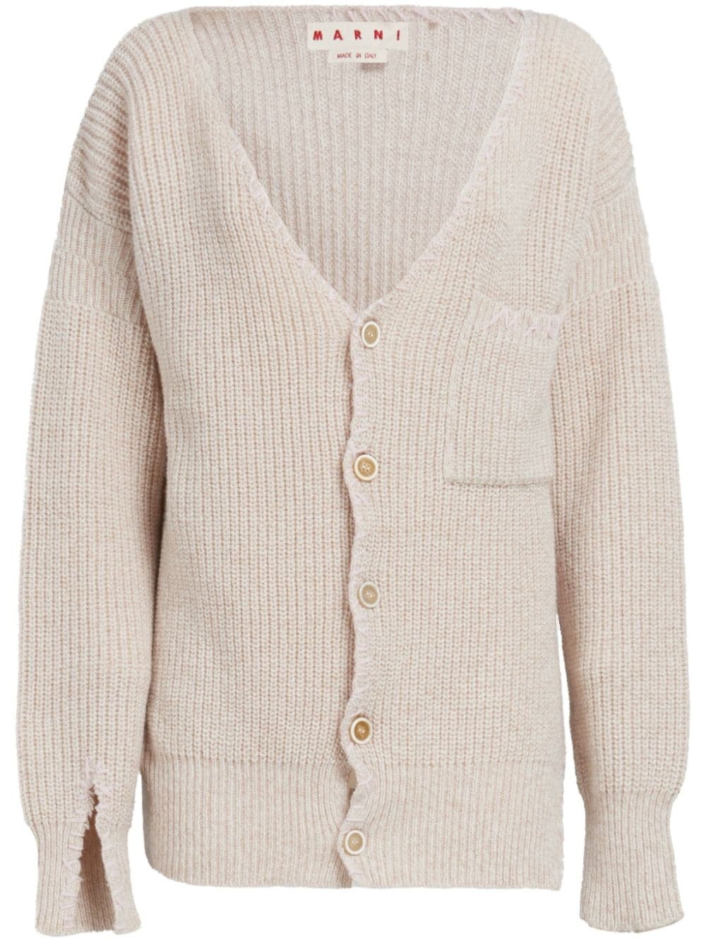 V-neck virgin-wool cardigan - 1