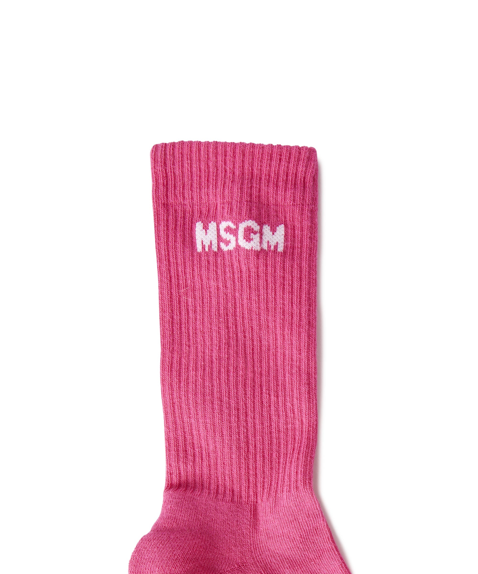 Solid color cotton socks with MSGM logo - 2