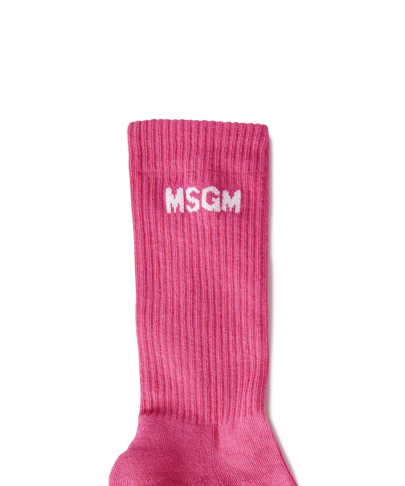 MSGM Solid color cotton socks with MSGM logo outlook