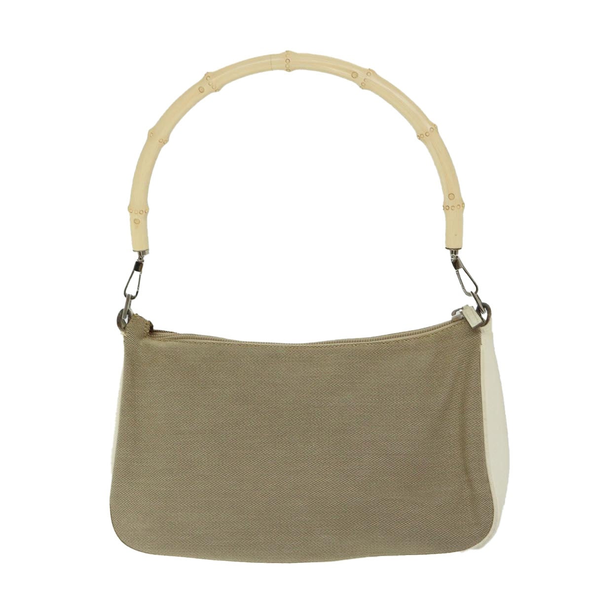 GUCCI Bamboo Hand Bag Canvas Beige 001 001 - 2