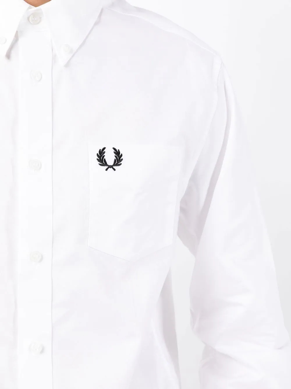 embroidered-logo long-sleeve shirt - 5