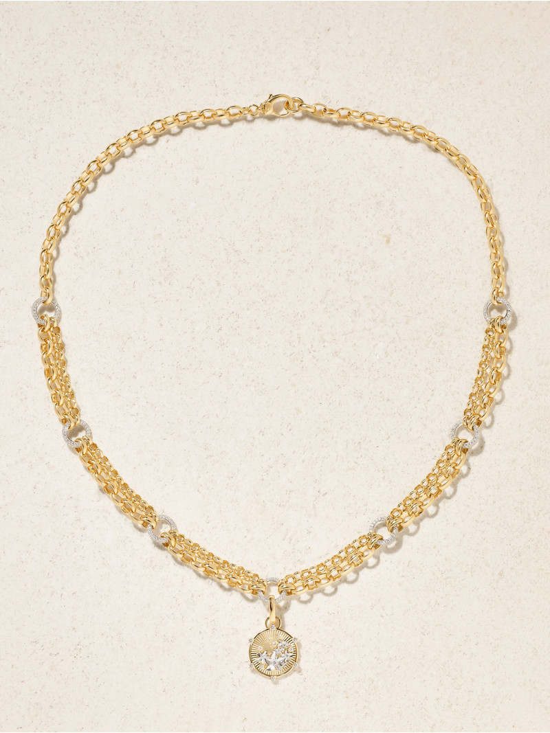 Resilience Blossoms 18-karat Yellow And White Gold Diamond Necklace 1