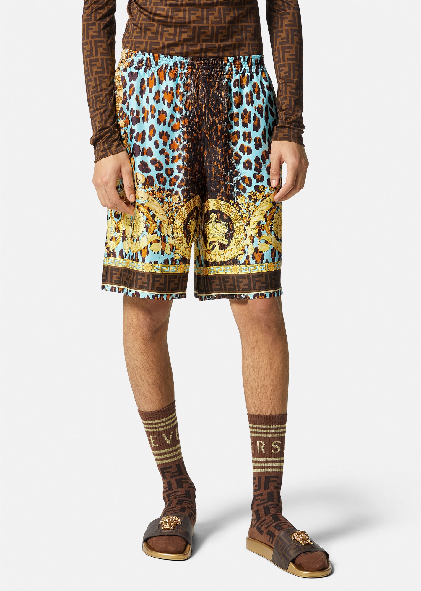 Fendace Wild Baroque Silk Shorts - 3