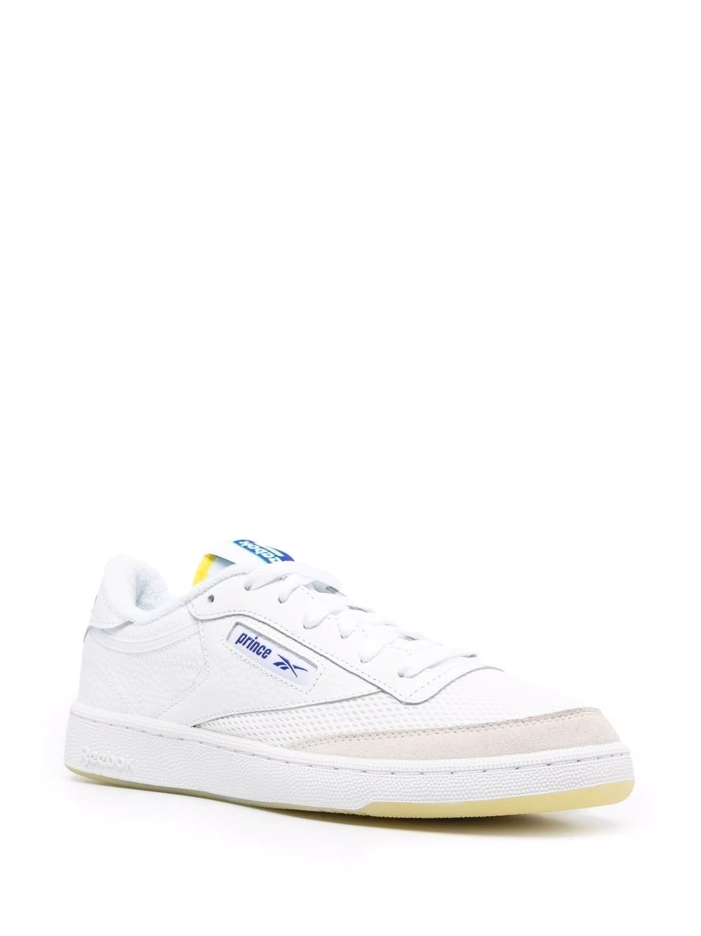 low-top panelled leather sneakers - 2