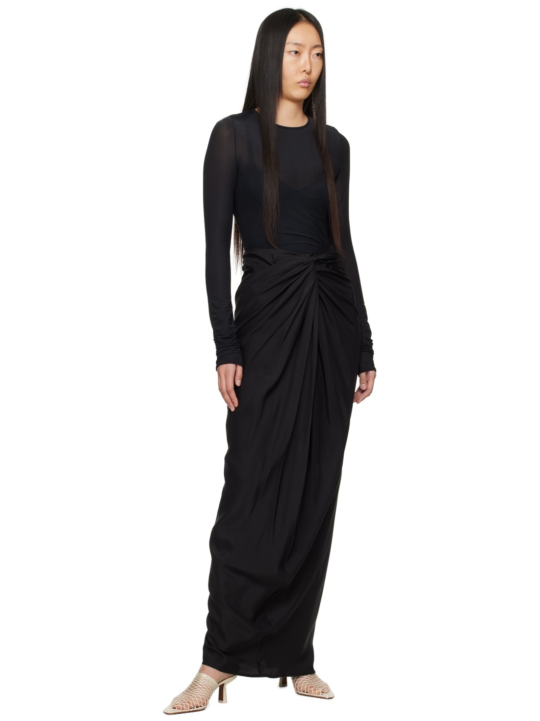 Black Usuki Maxi Skirt - 4
