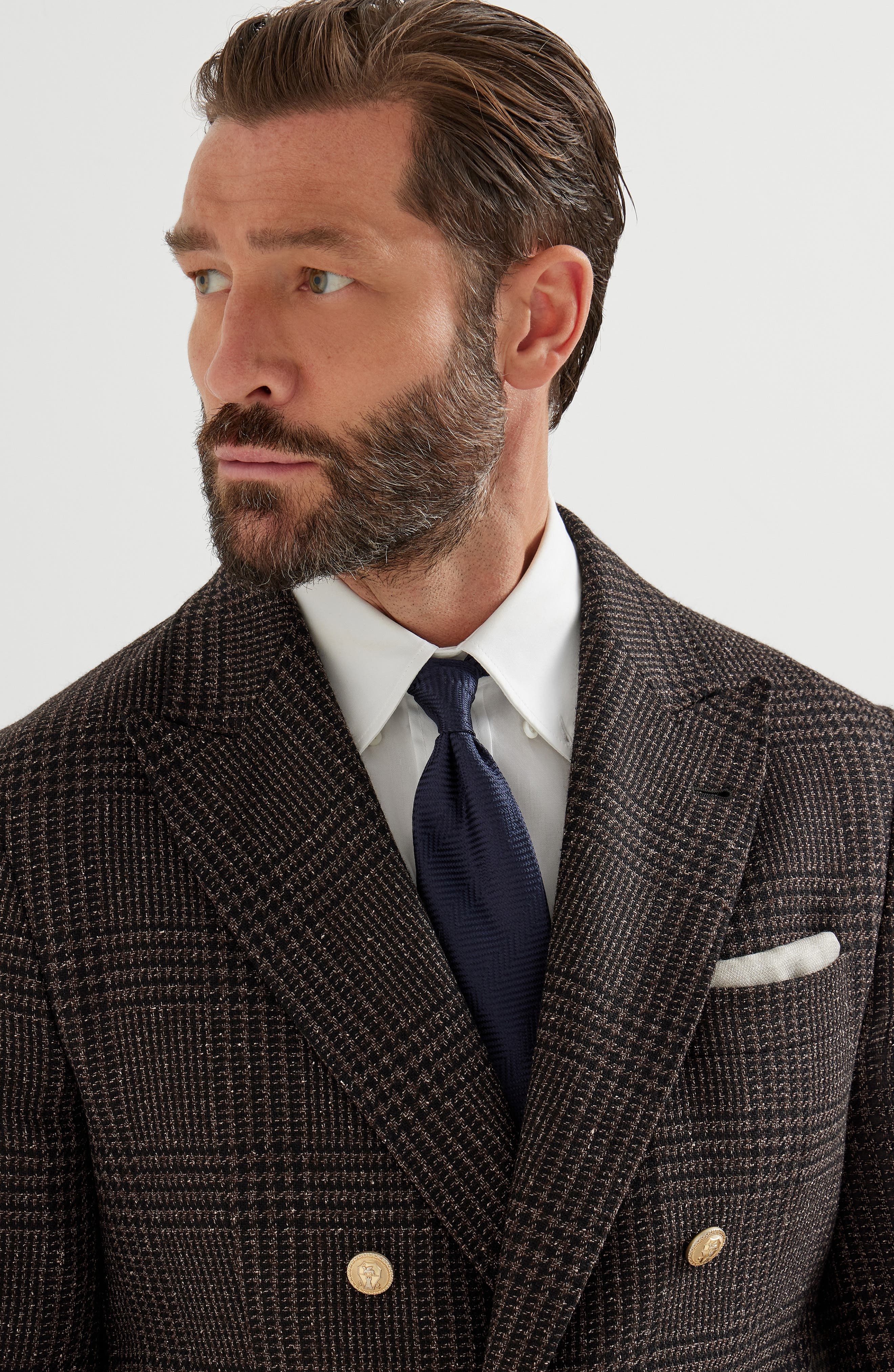Brunello Cucinelli Prince of Wales deconstructed blazer in Brown at Nordstrom - 4