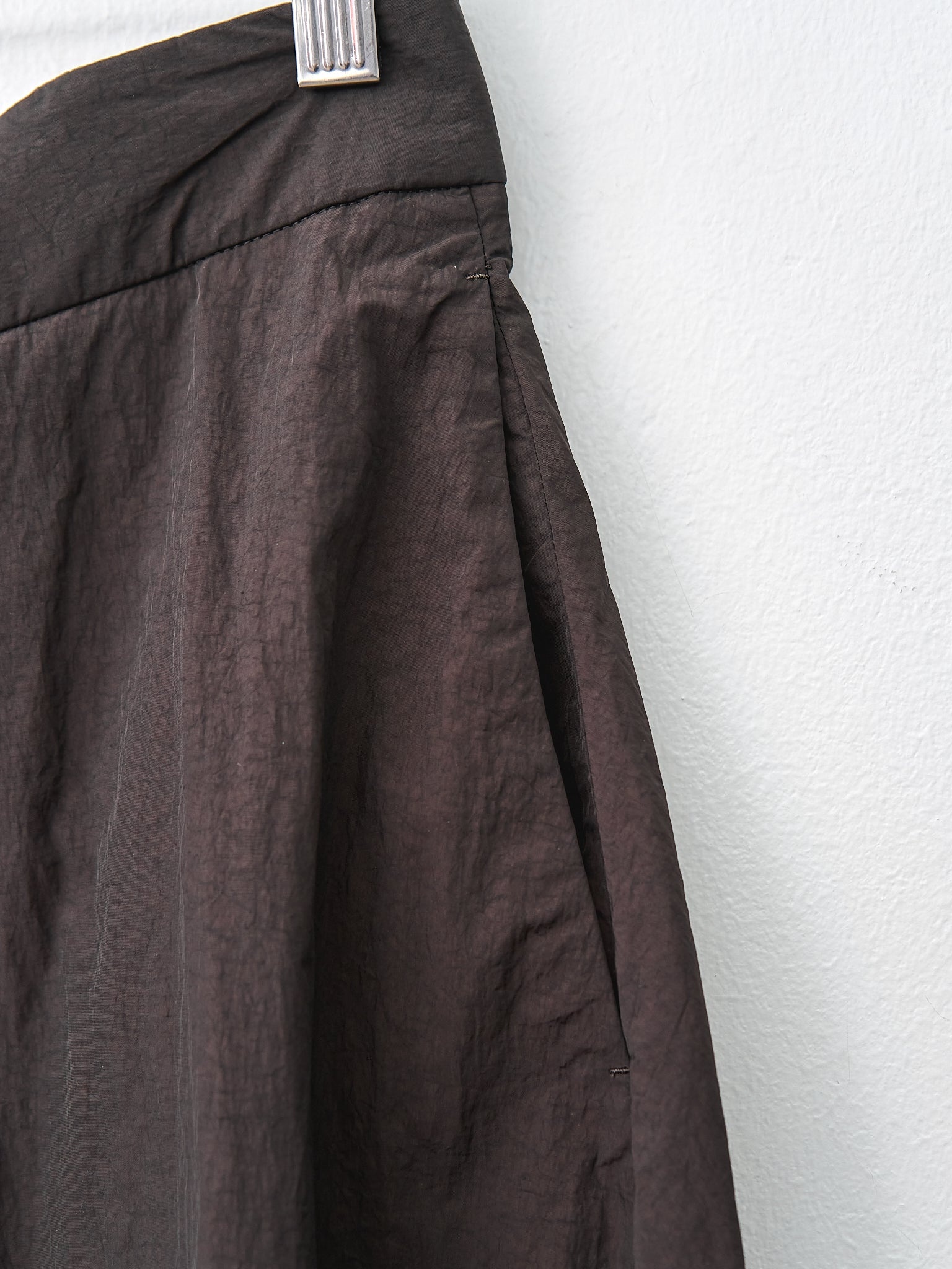 Hand Dyed Nylon Flared Skirt - Brown - 6