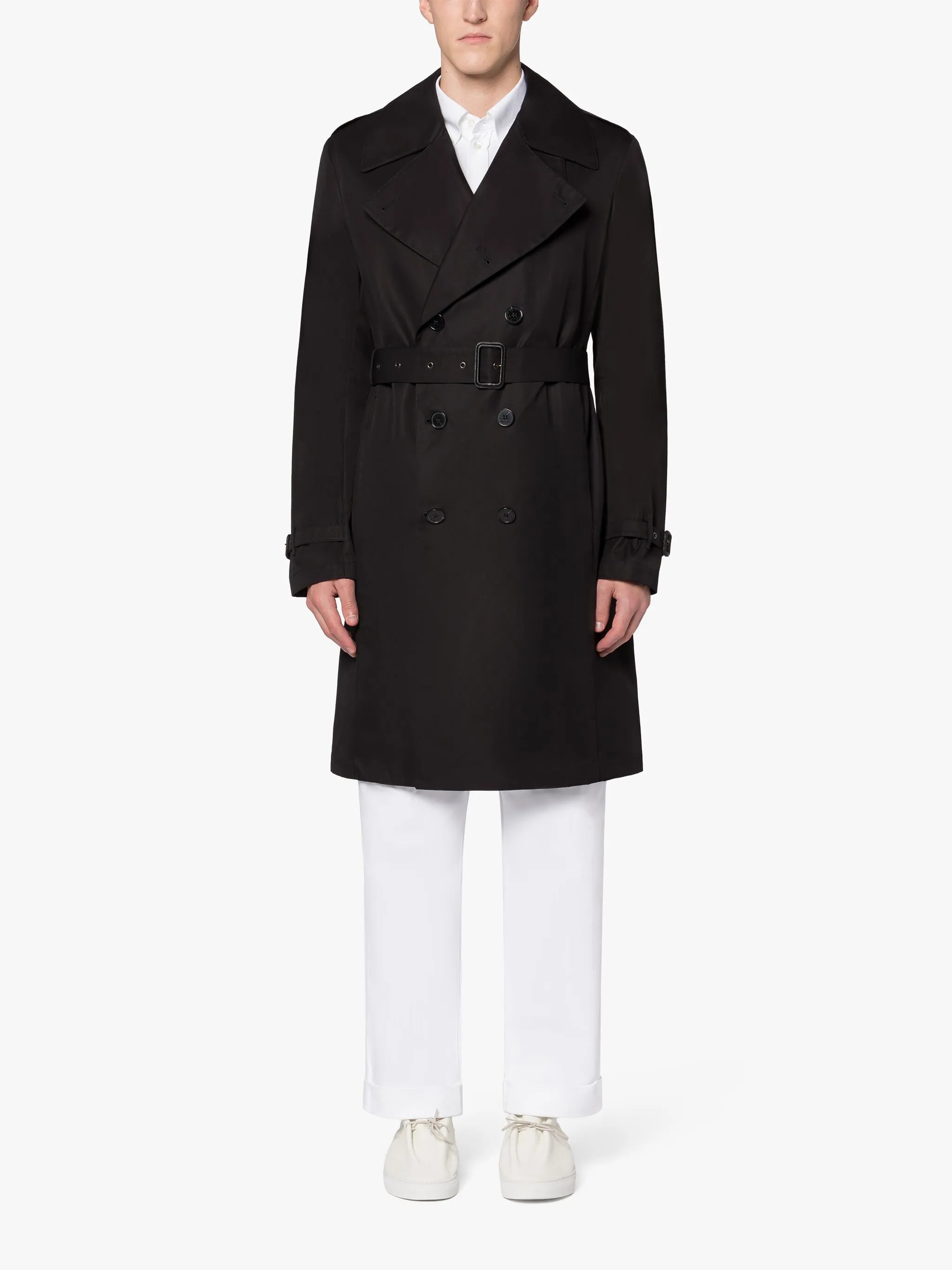 ST ANDREWS BLACK COTTON TRENCH COAT - 2