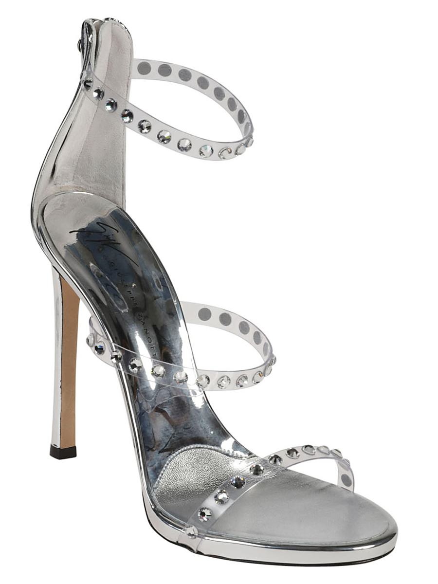 GIUSEPPE ZANOTTI HARMONY SHINE LEATHER HEEL SANDALS - 2