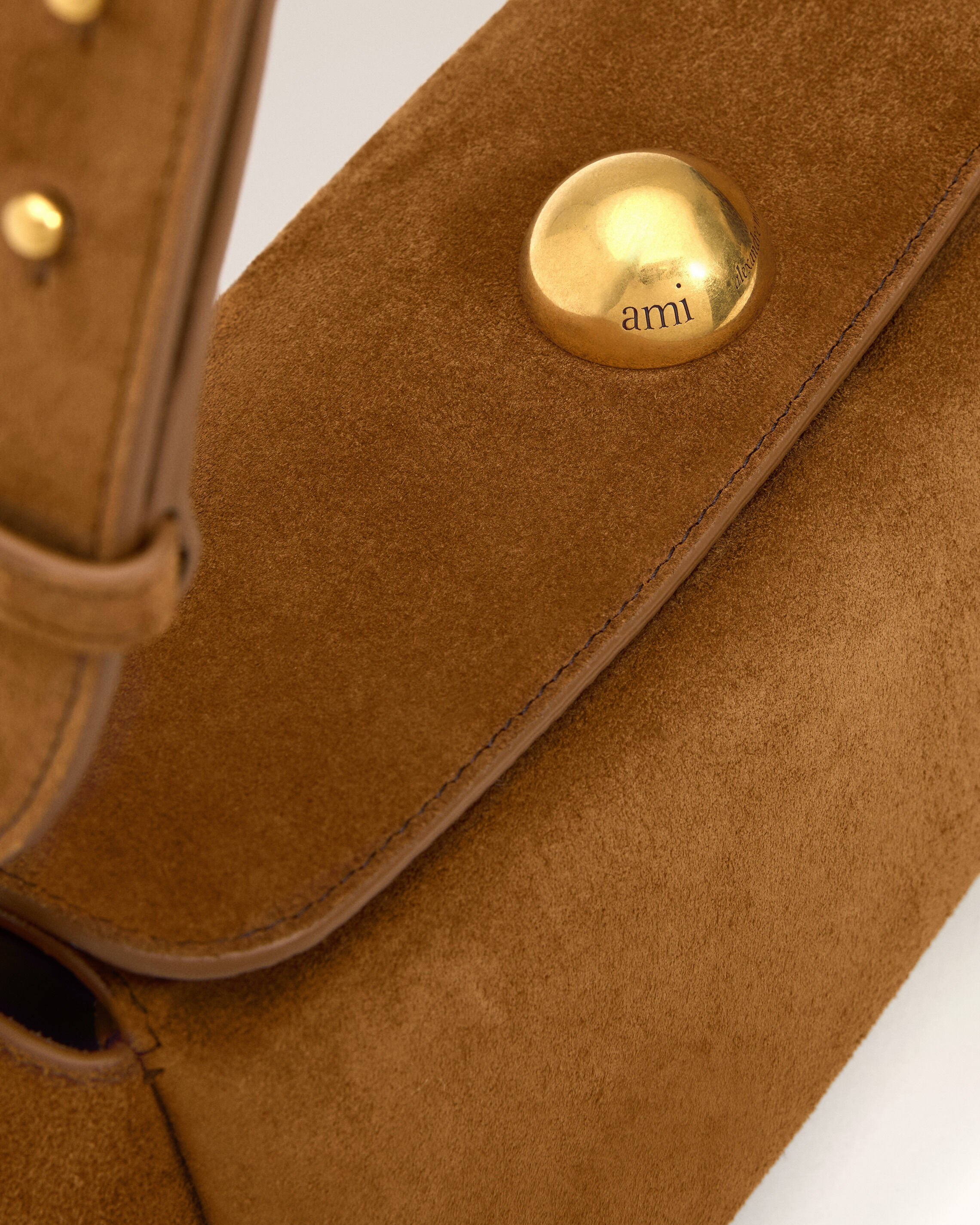 BROWN SUEDE LEATHER CARROUSEL BAG - 6