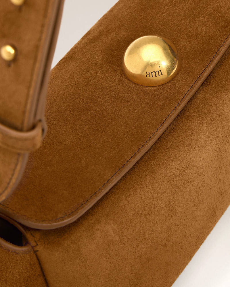 BROWN SUEDE LEATHER CARROUSEL BAG 6