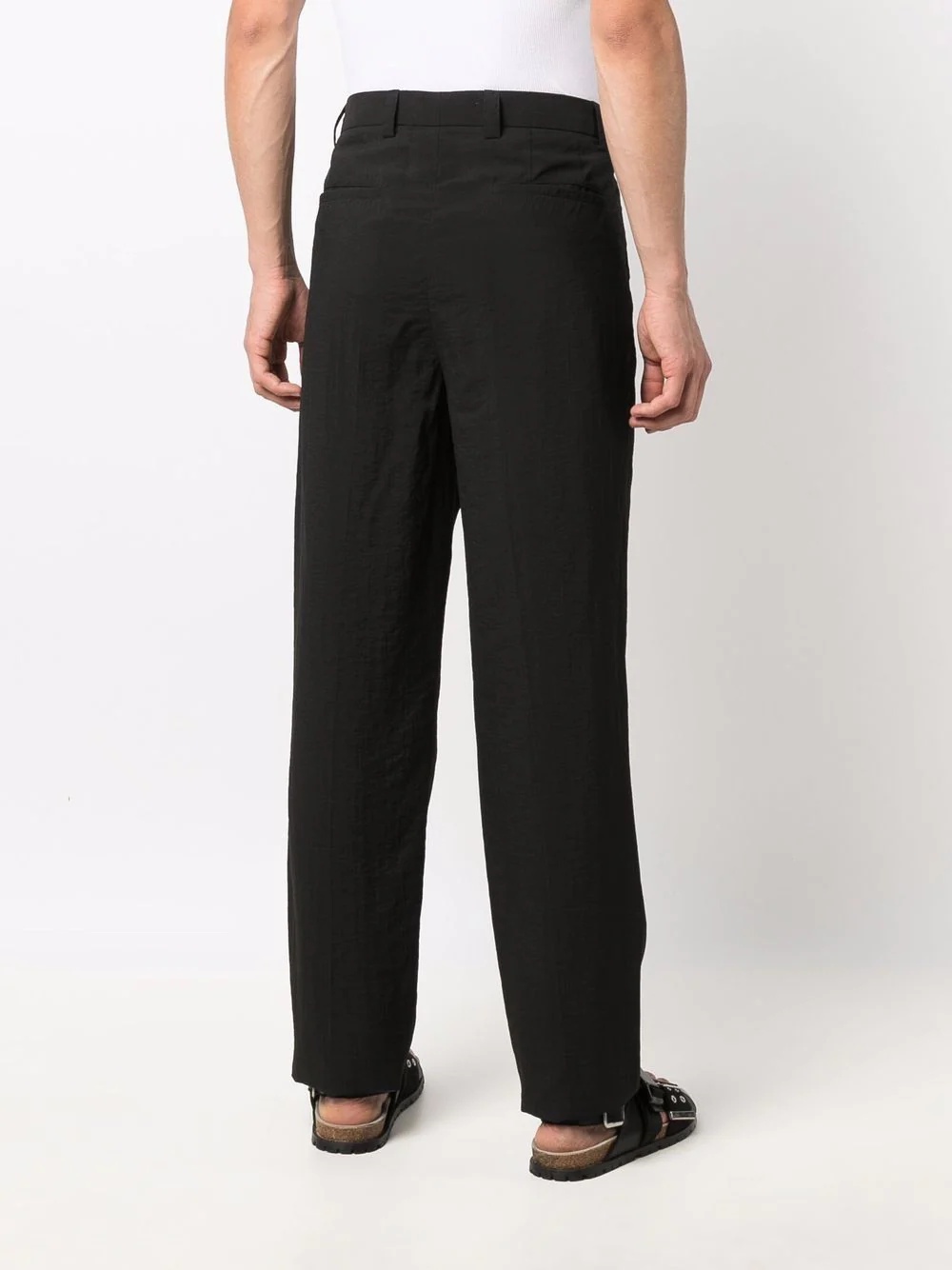 box pleat straight trousers - 4