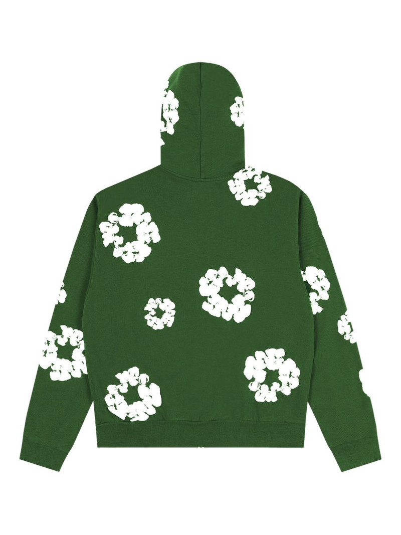 DENIM TEARS wreath-print zip-up hoodie outlook