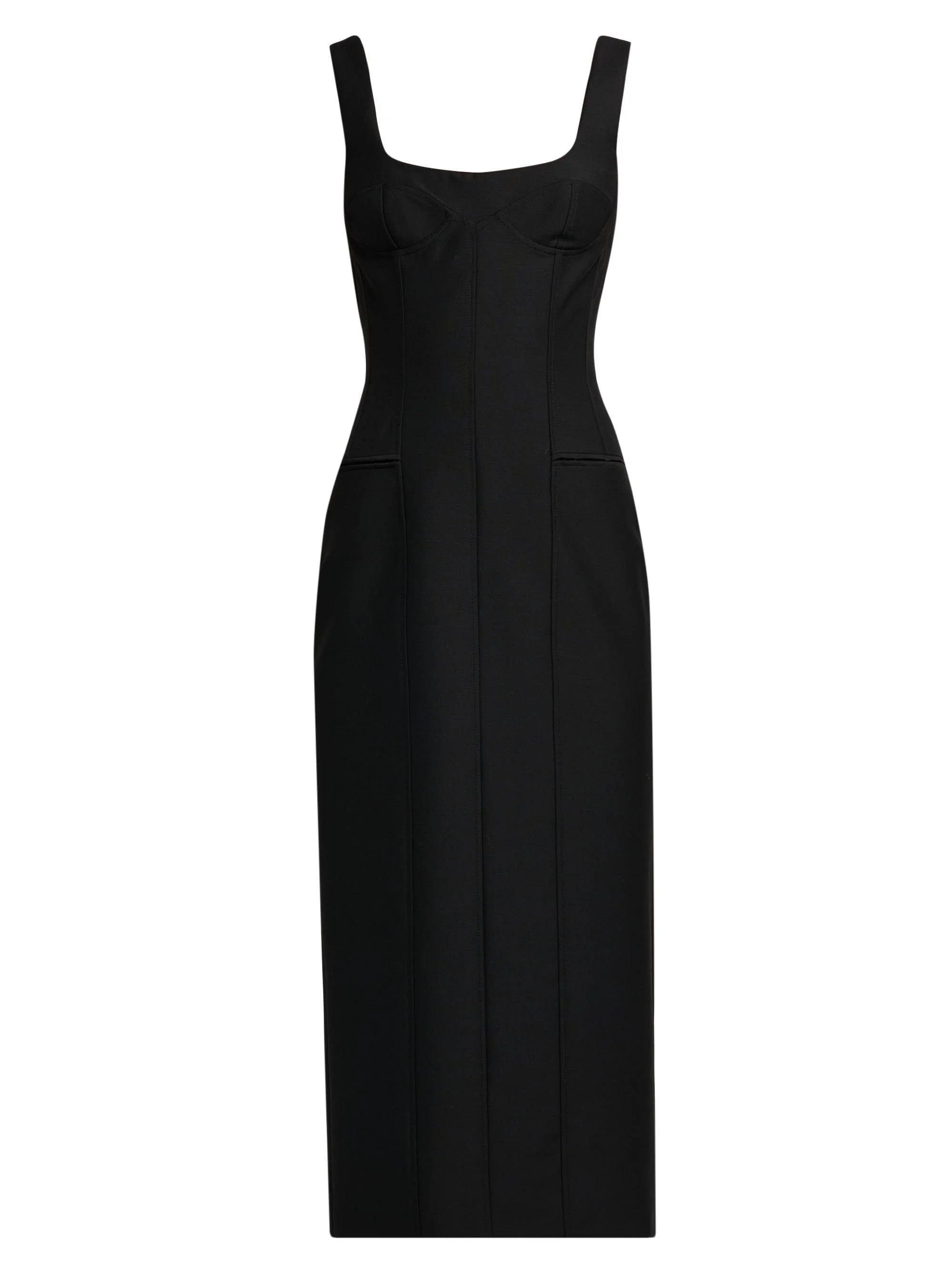 Women's Seamed Wool-Mohair Sheath Dress - Black - 1