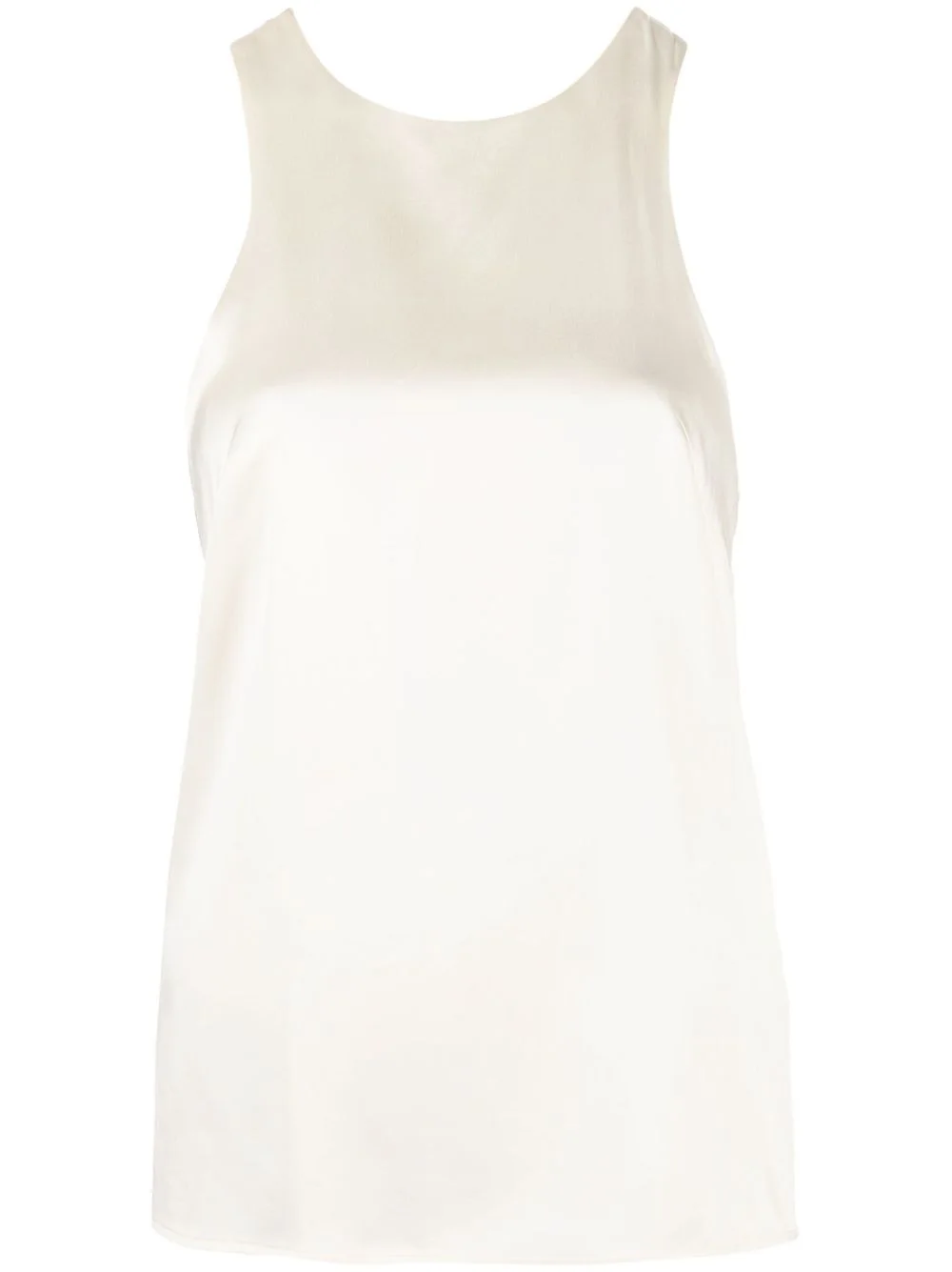 twist-detail racerback silk top - 1