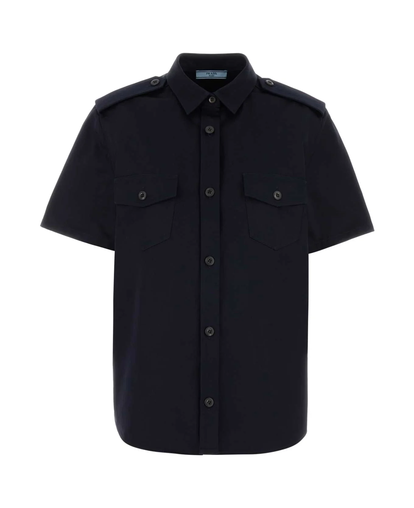 Navy Blue Cotton Shirt - 1