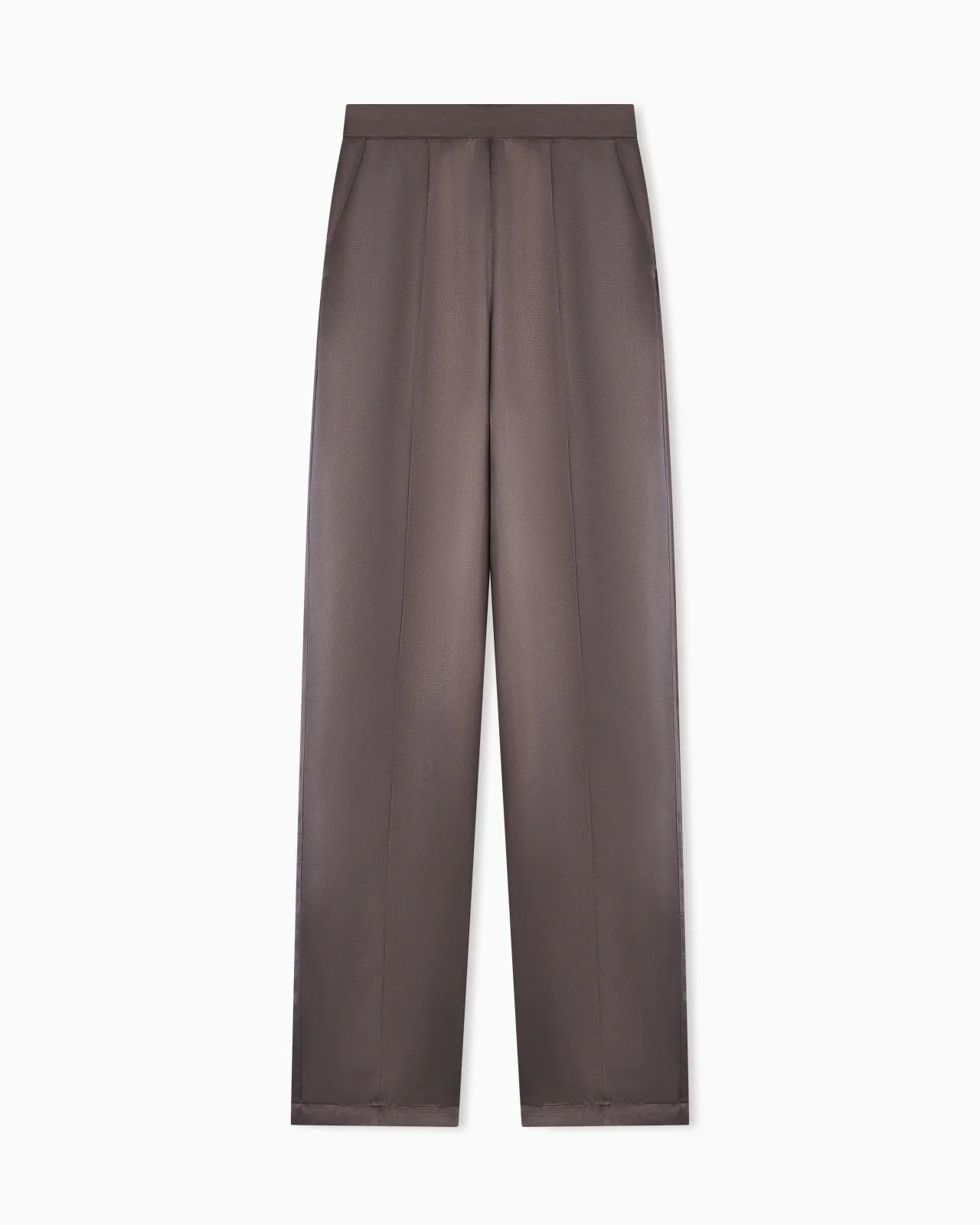 TWILL VISCOSE TROUSERS WIDE LEG - 1