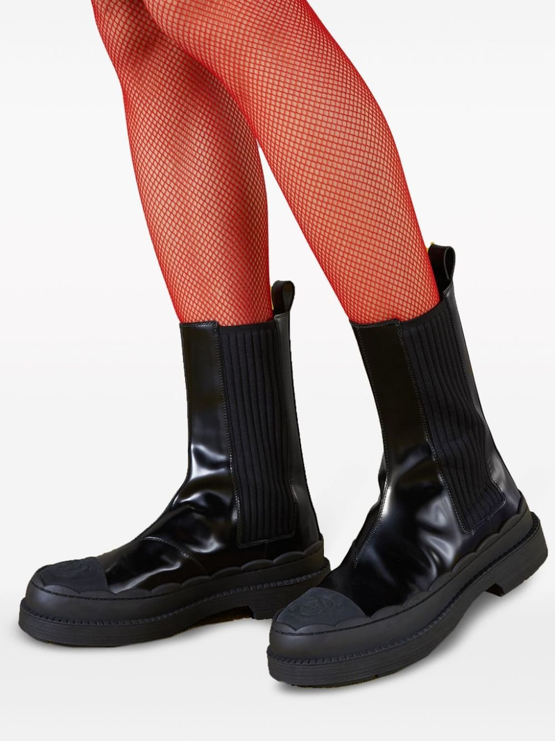Interlocking G-logo leather boots 5
