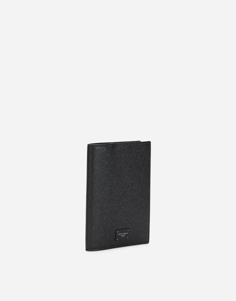 Dolce & Gabbana Dauphine calfskin passport holder with branded plate outlook