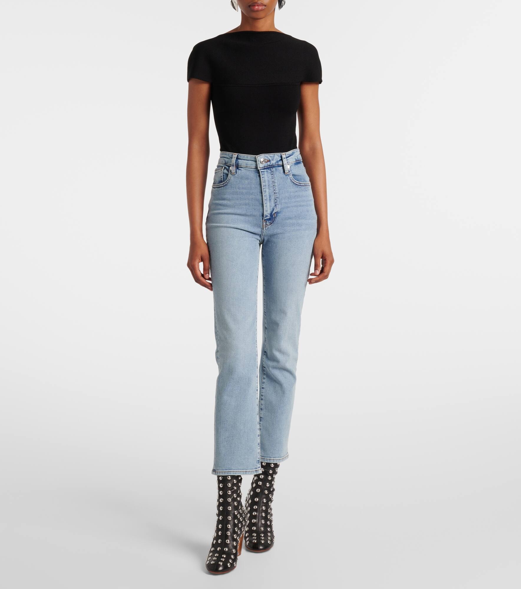 Pencil Crop high-rise straight jeans - 6