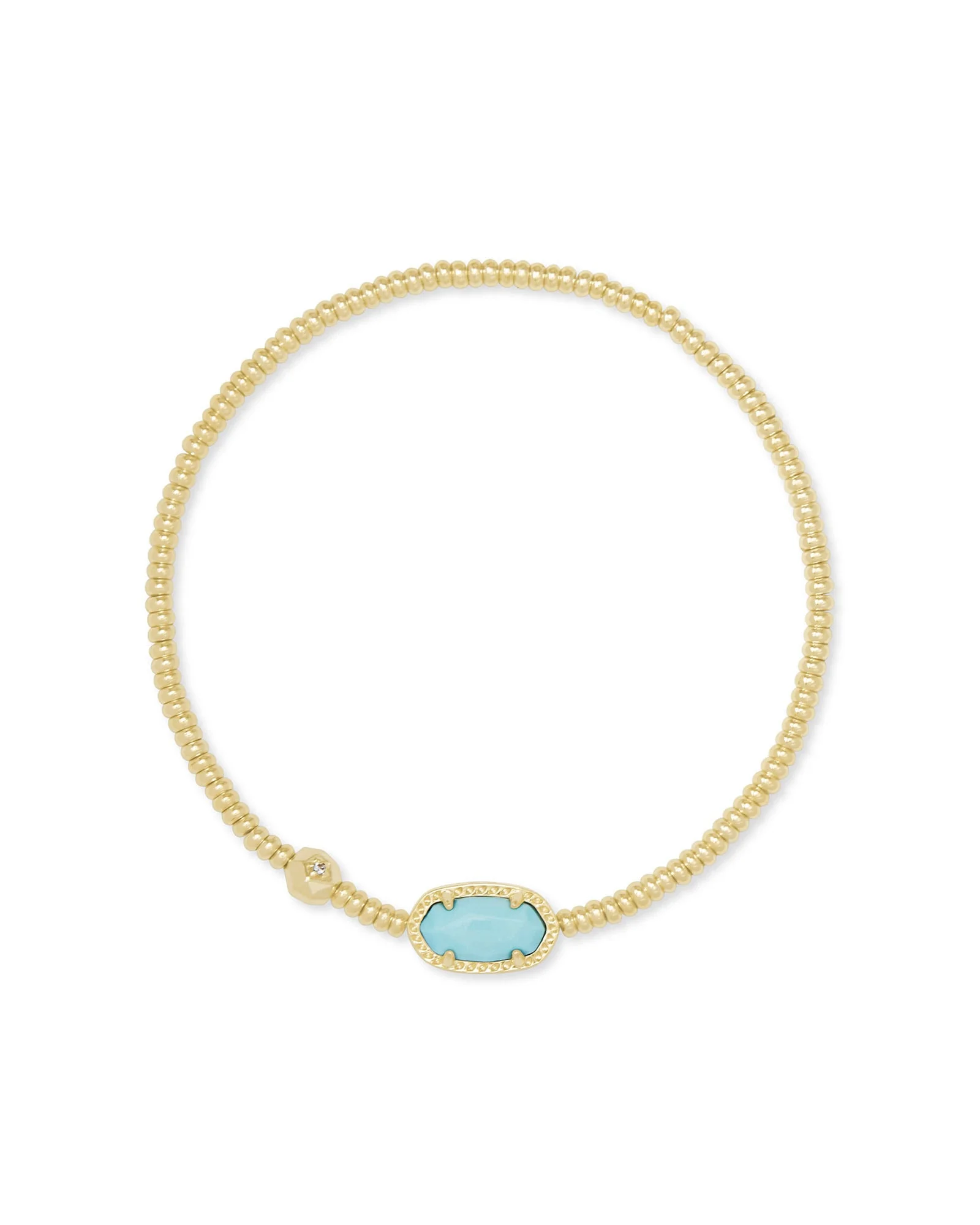 Grayson Gold Stretch Bracelet in Light Blue Magnesite - 1