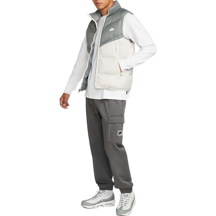 Nike Windproof Warm Stand Collar Down Vest 'Grey White' DV1136-084 - 3