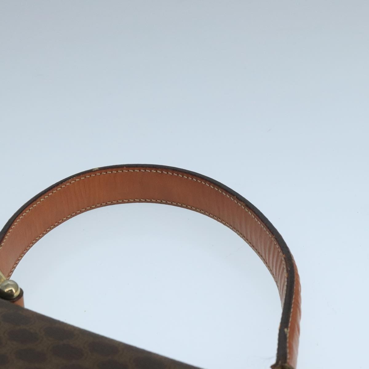 CELINE Macadam Canvas Hand Bag Pvc Leather Brown Gold - 8