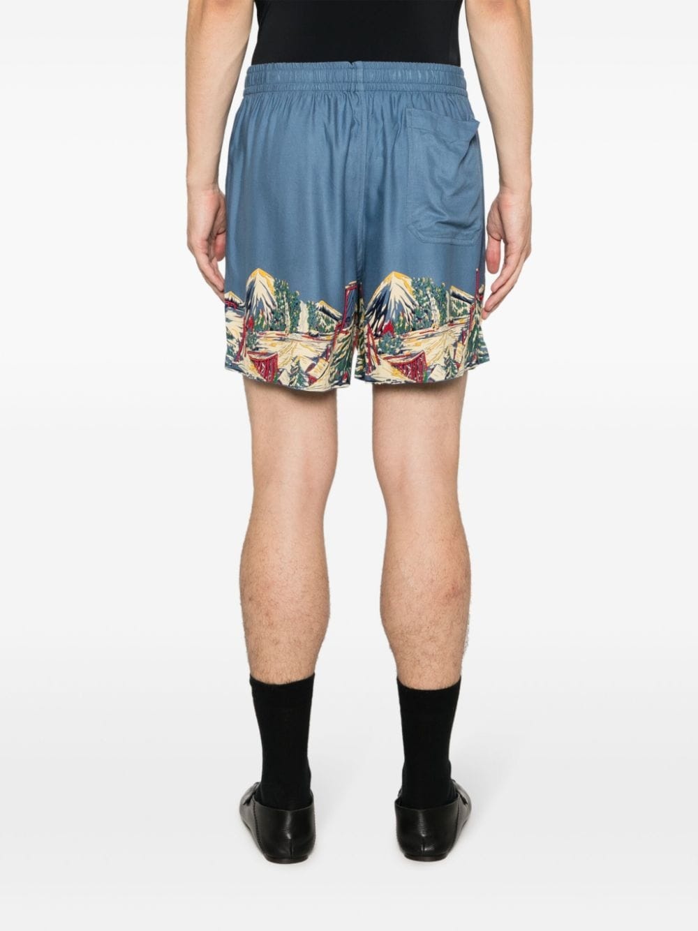 beaded graphic-print deck shorts - 4
