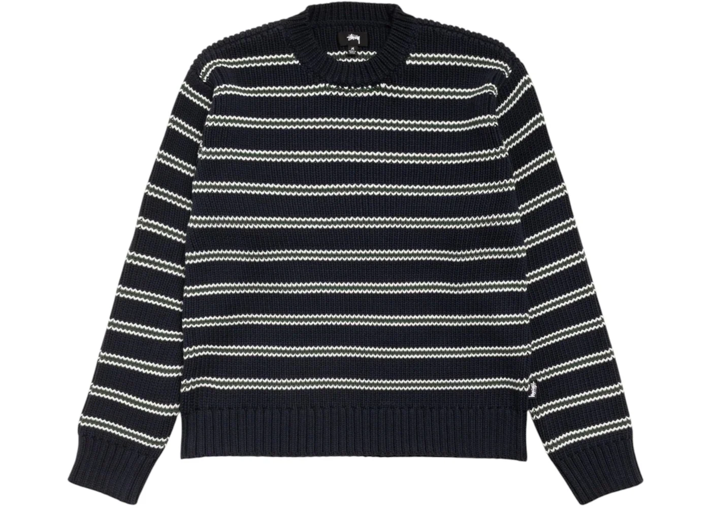 Stussy Chunky Cotton Stripe Sweater Ocean - 1