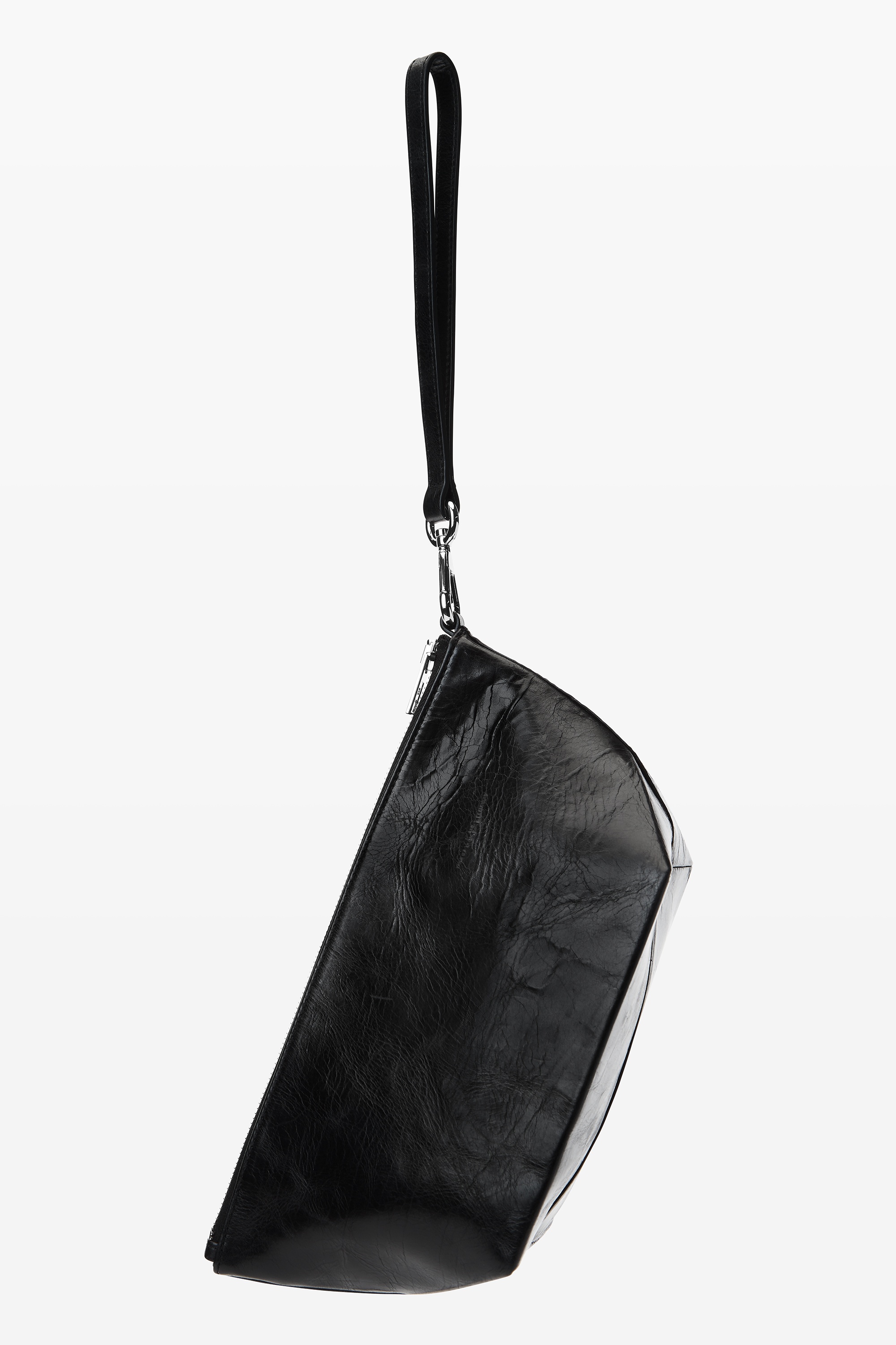 punch wristlet strap pouch in crackle patent leather - 5