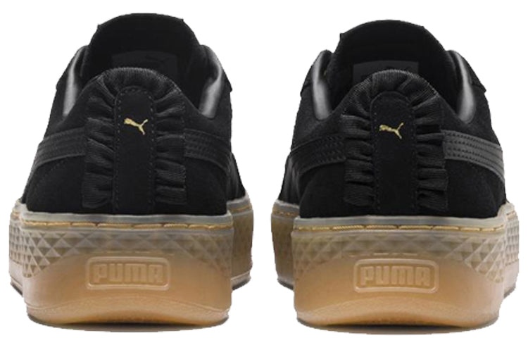 (WMNS) PUMA Suede Platform Elemental Steel Grey 'Black Gold' 366928-01 - 4