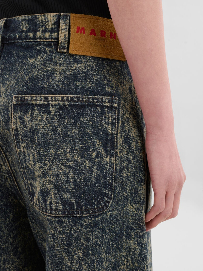 BLUE MARBLE DENIM STRAIGHT-LEG JEANS 4