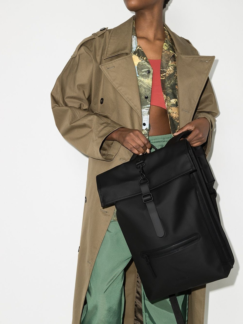 RAINS logo-embossed foldover backpack outlook