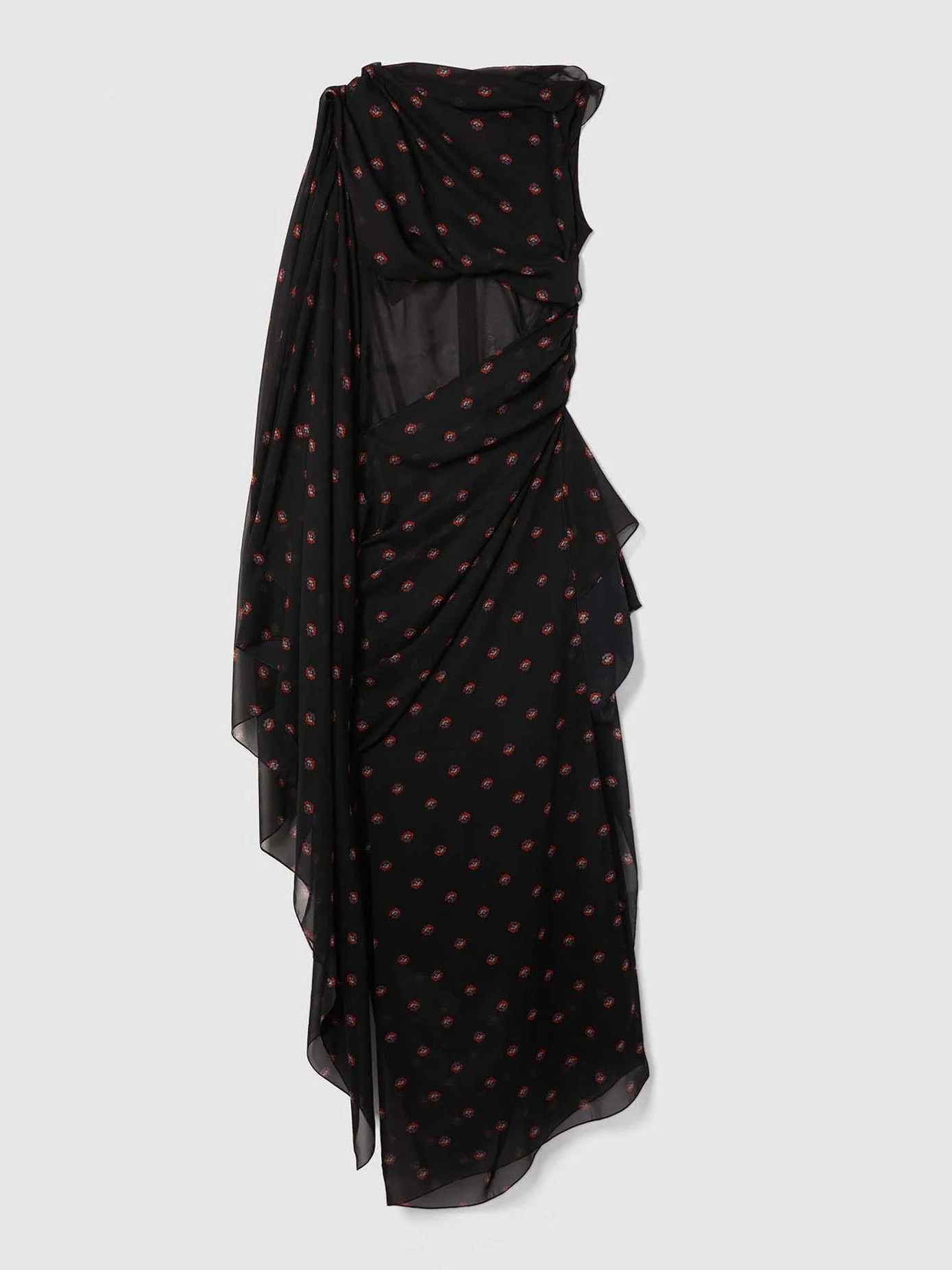 LYRA DRAPED SILK DRESS - 1