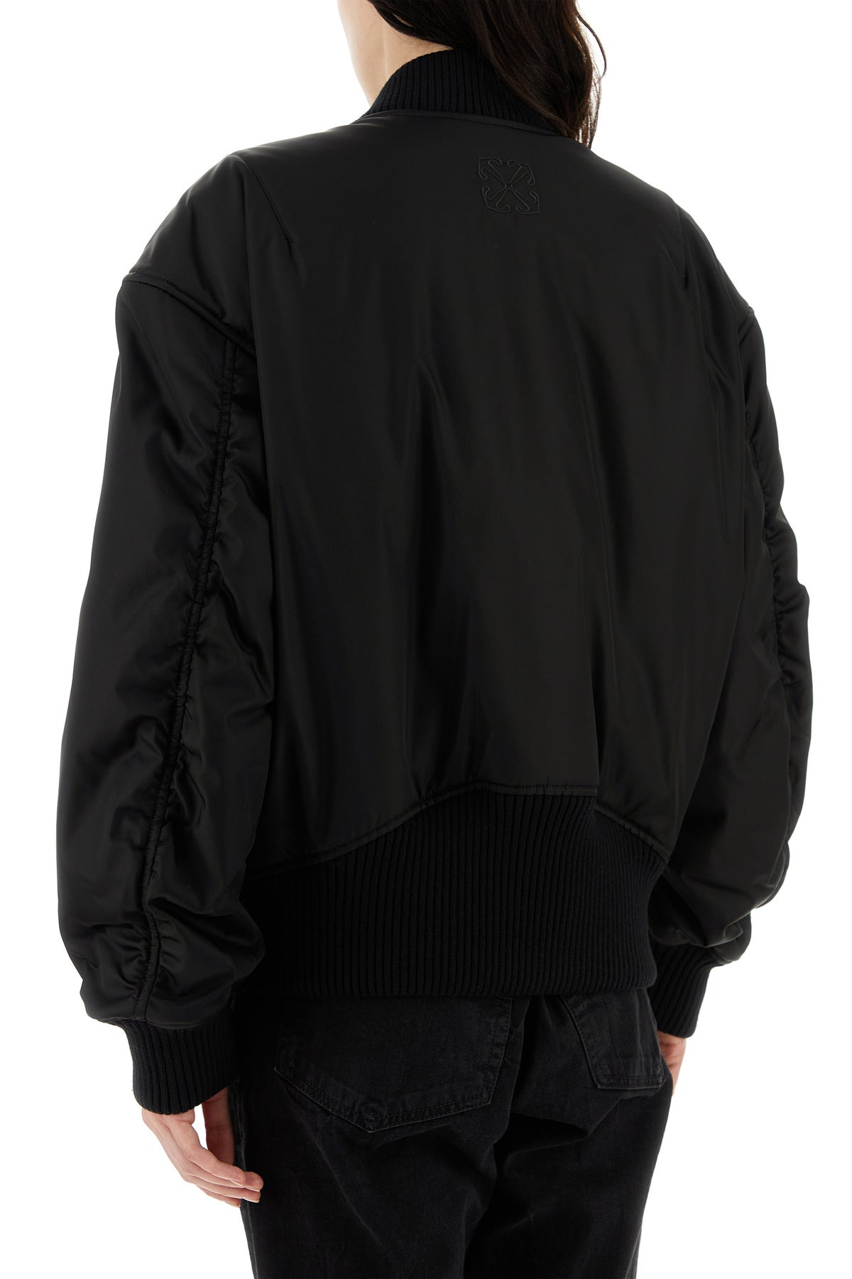 Black nylon blend bomber jacket - 4