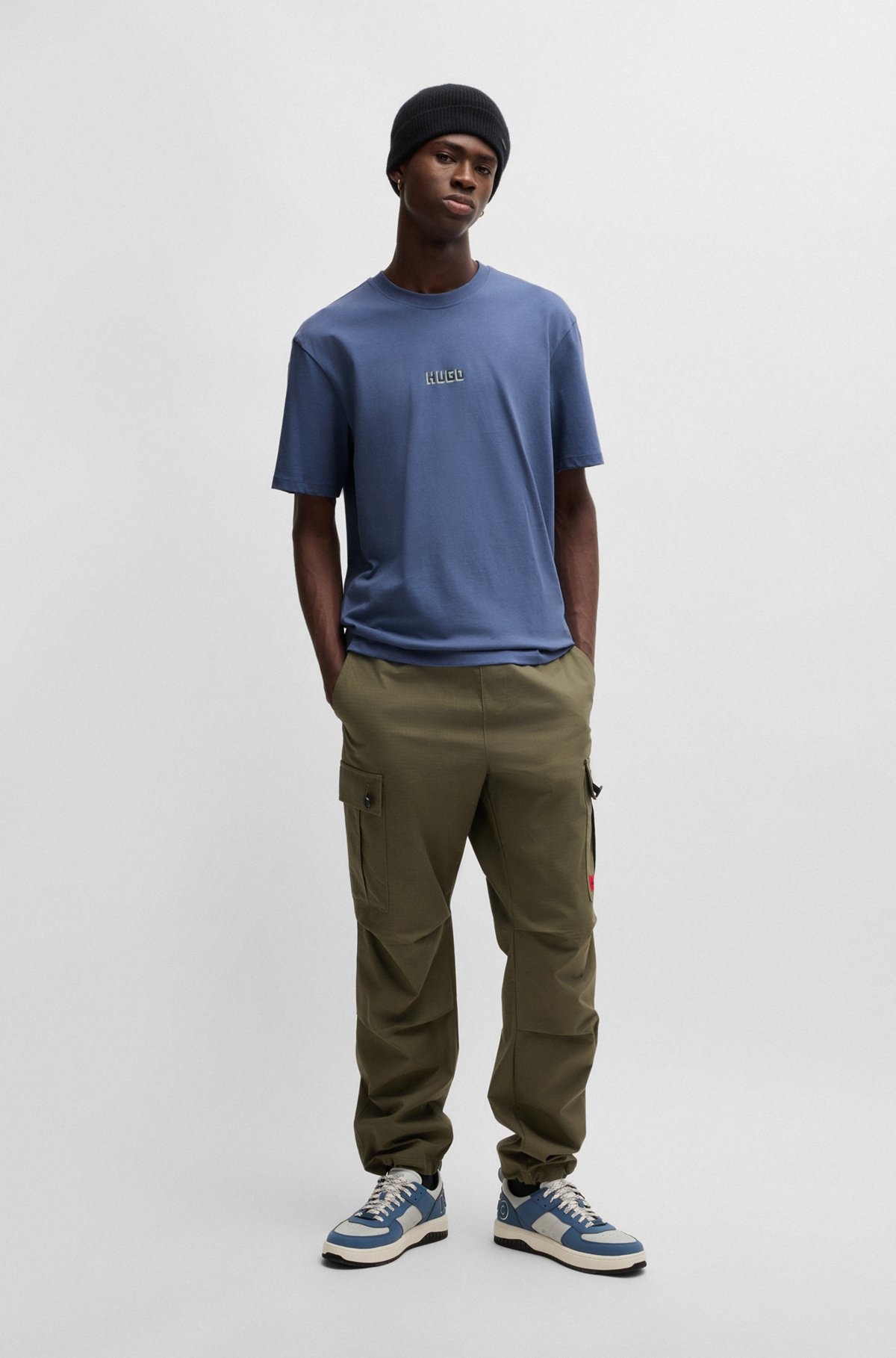 RELAXED-FIT T-SHIRT IN COTTON WITH LARGE REAR LOGOS - 4