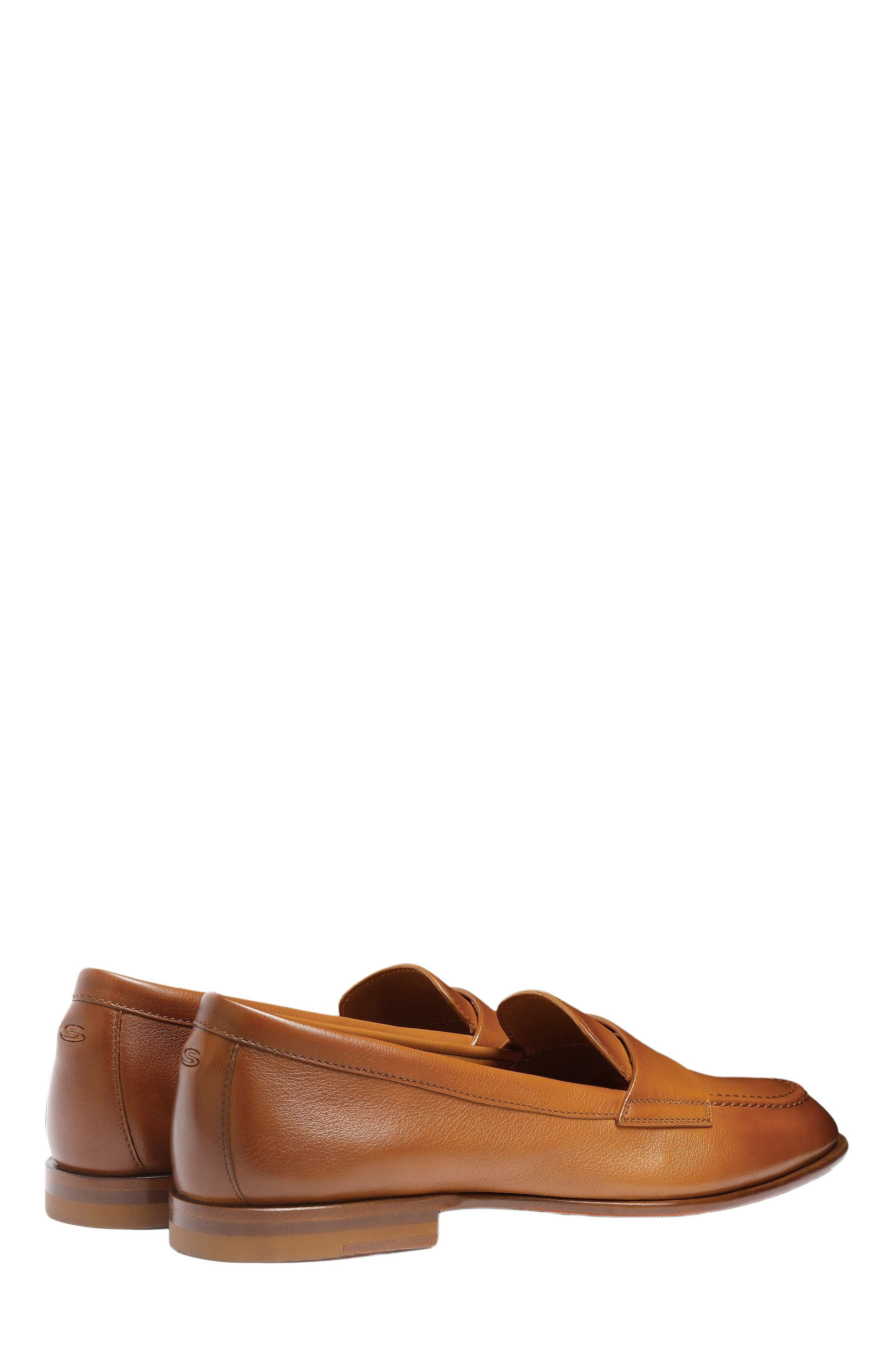 Santoni Leather Penny Loafer in Brown at Nordstrom - 4