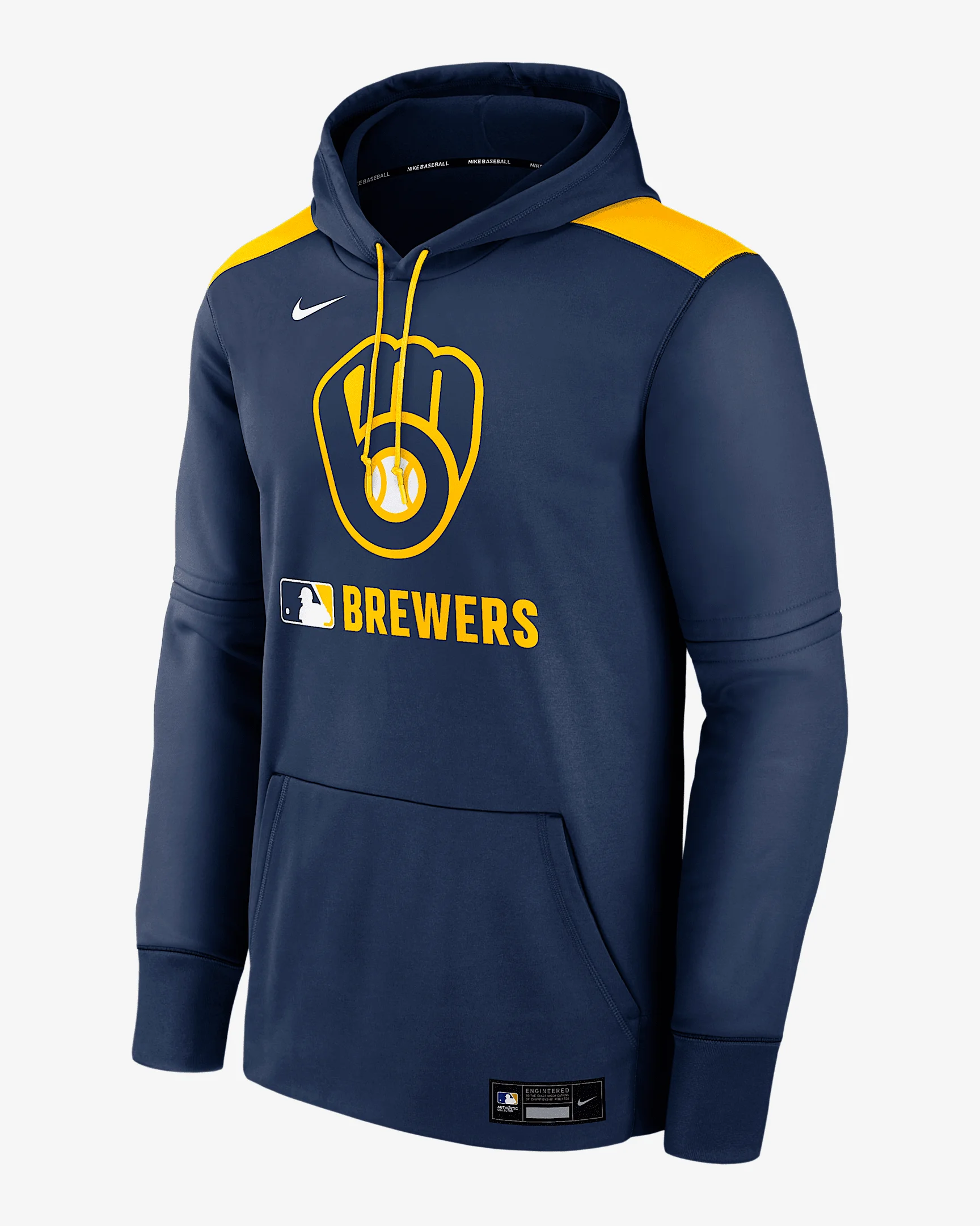 Milwaukee Brewers Authentic Collection Men's Nike Therma MLB Pullover Hoodie - 1