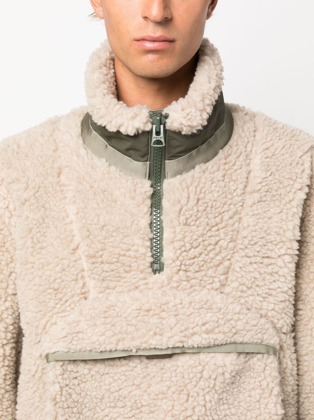 faux-shearling zip-pocket sweatshirt - 5