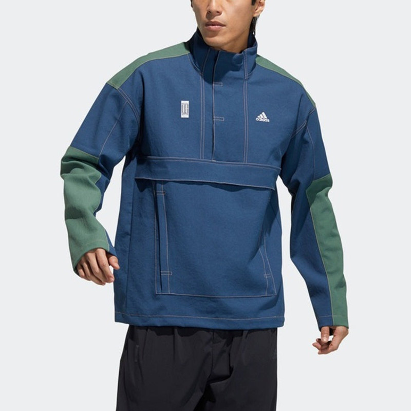 adidas adidas Wj Anorak Colorblock Casual Sports Stand Collar Half Zipper Jacket Navy Blue GP0902 outlook