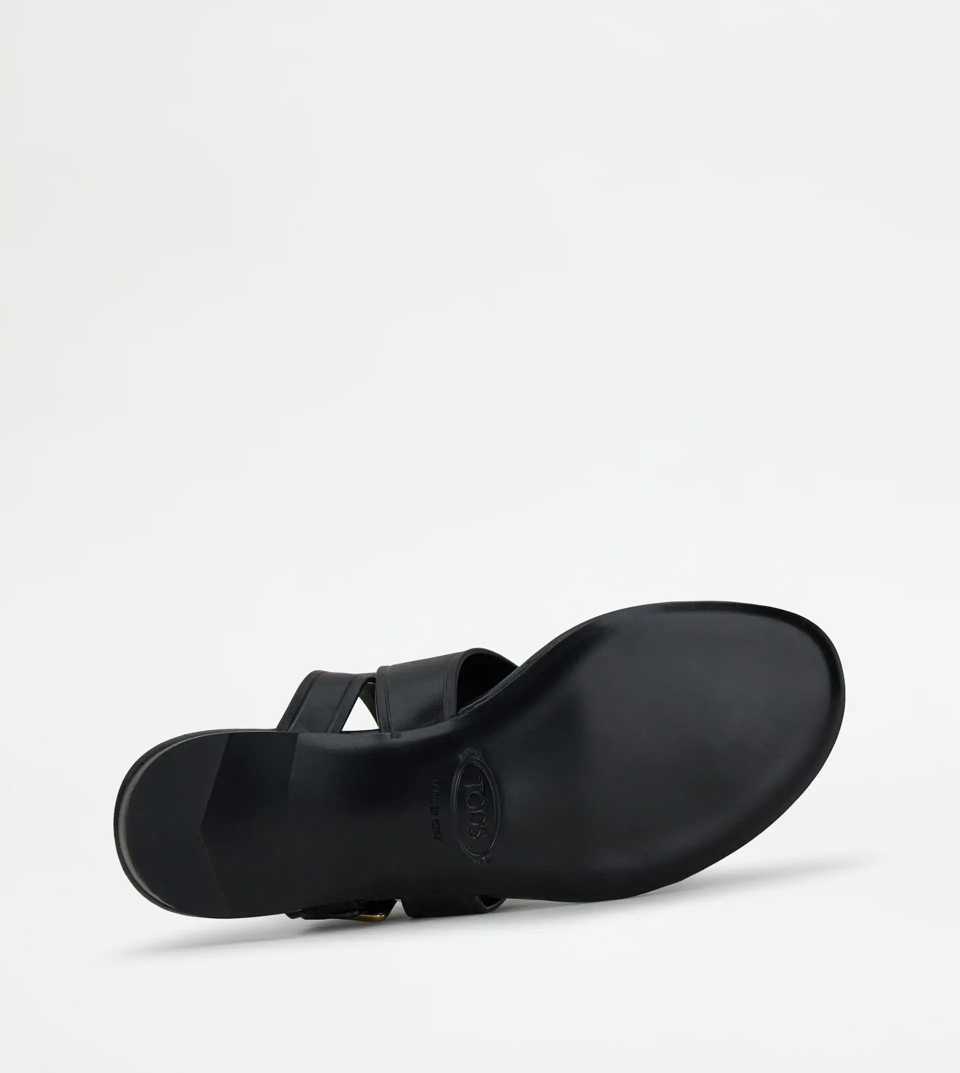 THONG SANDALS IN LEATHER - BLACK - 4