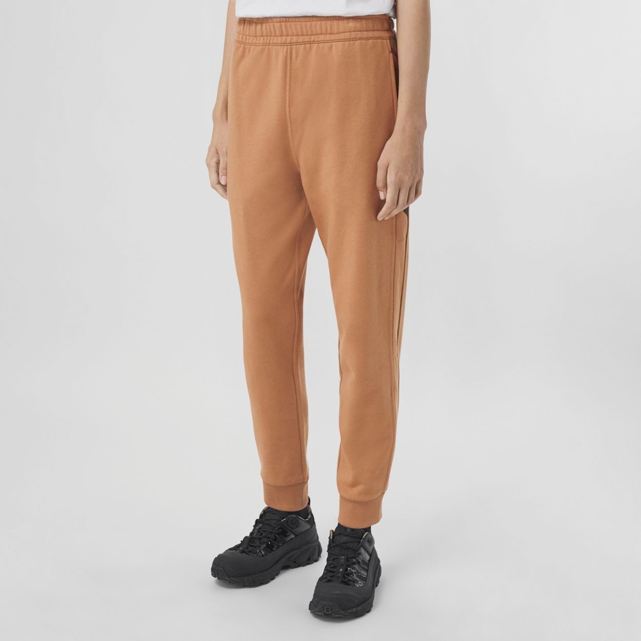 Check Panel Cotton Jogging Pants - 5